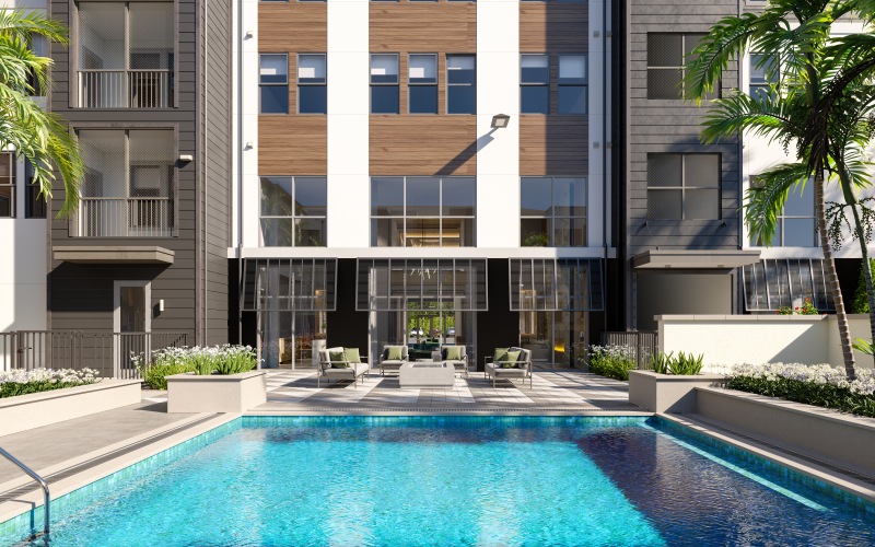 Resort-style swimming pool
