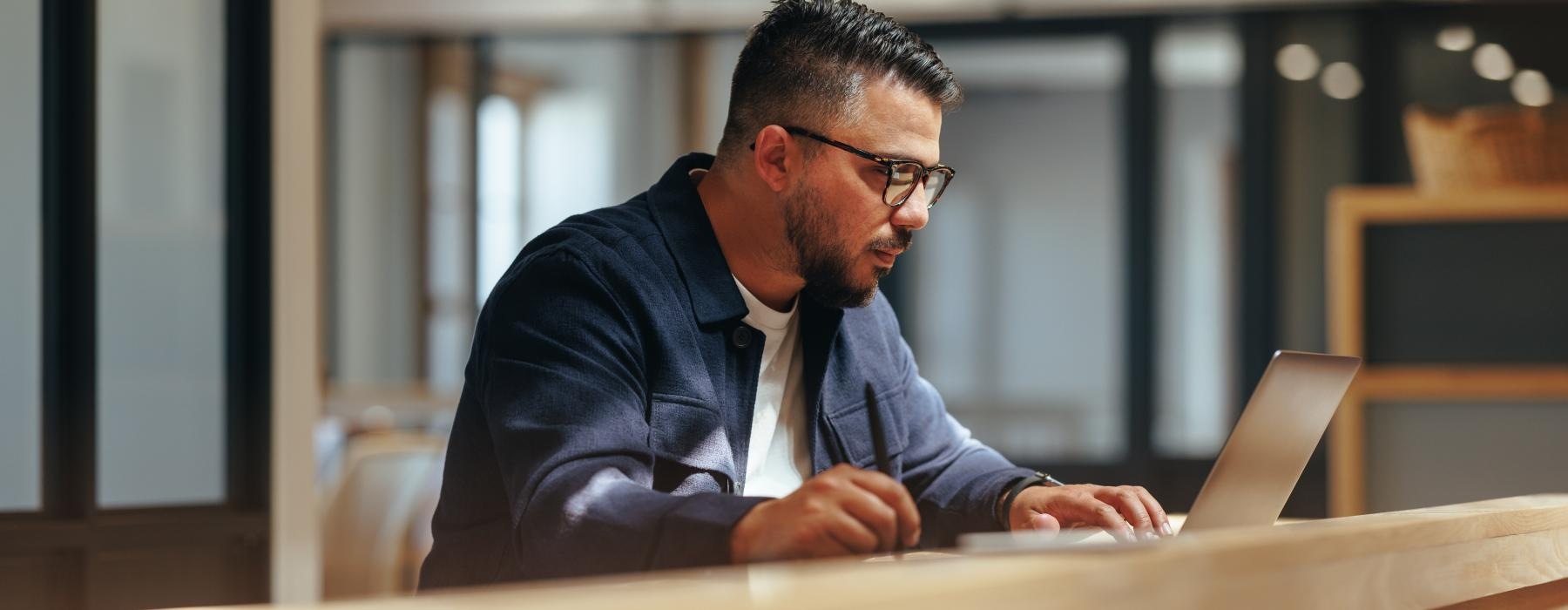a man using a laptop